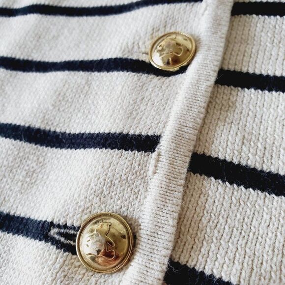GAP Baby Button Cardigan In Bold Navy Stripe Size 5 Years GUC - Picture 11 of 11
